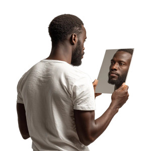 African Guy Mirror Vinyl Car Decal Sticker – Waterproof & UV-Resistant 8"