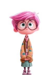 Shy Gentle Character Vinyl Car Decal Sticker – Waterproof & UV-Resistant 8"