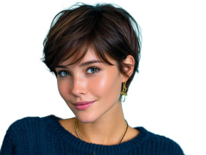 Pixie Hairstyle Woman Vinyl Car Decal Sticker – Waterproof & UV-Resistant 8"