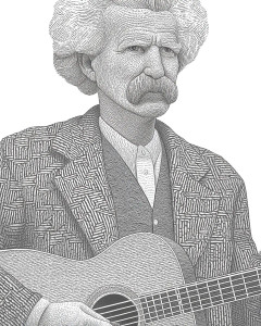 Mark Twain Portrait V2 Vinyl Car Decal Sticker – Waterproof & UV-Resistant 8"