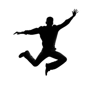 Jumping Man Silhouette V2 Vinyl Car Decal Sticker – Waterproof & UV-Resistant 8"