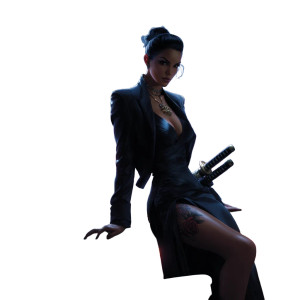 Futuristic Mafia Woman Vinyl Car Decal Sticker – Waterproof & UV-Resistant 8"