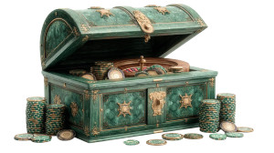 Treasure Chest Bounty Vinyl Car Decal Sticker – Waterproof & UV-Resistant 8"