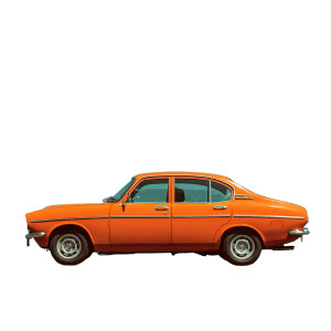 Orange Car V2 Vinyl Car Decal Sticker – Waterproof & UV-Resistant 8"