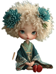 Art-Doll In Flowers Vinyl Car Decal Sticker – Waterproof & UV-Resistant 8"