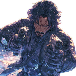 Anime John Wick Vinyl Car Decal Sticker – Waterproof & UV-Resistant 8"
