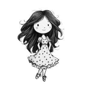 Flower Dress Girl V2 Vinyl Car Decal Sticker – Waterproof & UV-Resistant 8"