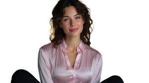 Cute Brunette Woman Vinyl Car Decal Sticker – Waterproof & UV-Resistant 8"