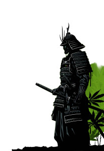 Samurai Manga Style Vinyl Car Decal Sticker – Waterproof & UV-Resistant 8"