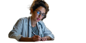 Young Doctor Studying Vinyl Car Decal Sticker – Waterproof & UV-Resistant 8"