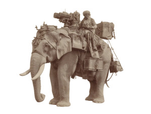 War Elephant Rocket Vinyl Car Decal Sticker – Waterproof & UV-Resistant 8"