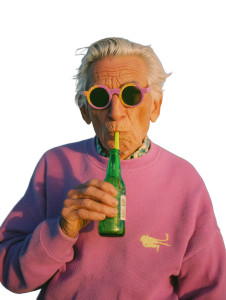 Stylish Elderly Man V3 Vinyl Car Decal Sticker – Waterproof & UV-Resistant 8"