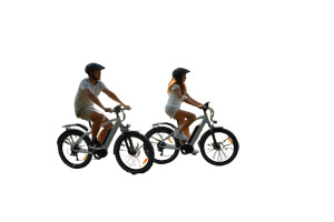 Couple On E-Bikes Vinyl Car Decal Sticker – Waterproof & UV-Resistant 8"