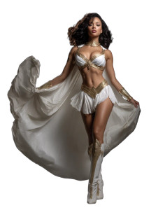 Biracial Superheroine Vinyl Car Decal Sticker – Waterproof & UV-Resistant 8"