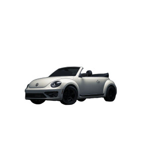 White Beetle Convertible Vinyl Car Decal Sticker – Waterproof & UV-Resistant 8"