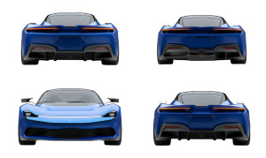 Blue Electric Sports Car Vinyl Car Decal Sticker – Waterproof & UV-Resistant 8"