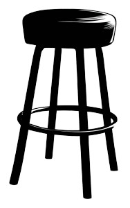Barstool Silhouette Vinyl Car Decal Sticker – Waterproof & UV-Resistant 8"