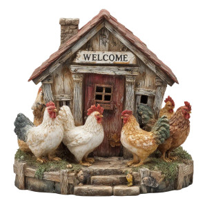 Chicken Coop Statue Vinyl Car Decal Sticker – Waterproof & UV-Resistant 8"