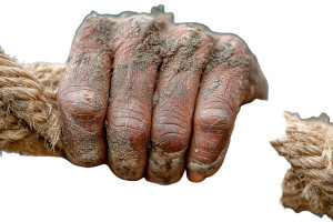 Hand Holding Rope Vinyl Car Decal Sticker – Waterproof & UV-Resistant 8"