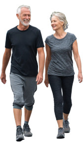 Senior Couple Walking Vinyl Car Decal Sticker – Waterproof & UV-Resistant 8"