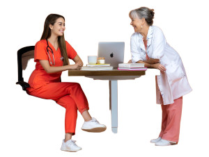 Nurses Conversing Vinyl Car Decal Sticker – Waterproof & UV-Resistant 8"