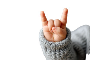 Baby Hand Gesturing Vinyl Car Decal Sticker – Waterproof & UV-Resistant 8"