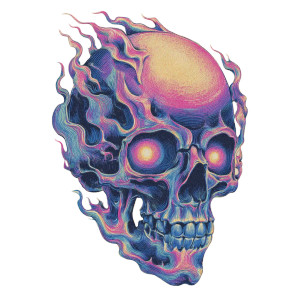 Glitching Skull Head Vinyl Car Decal Sticker – Waterproof & UV-Resistant 8"