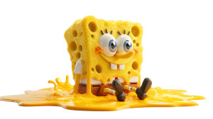 Melting Spongebob Cheese Vinyl Car Decal Sticker – Waterproof & UV-Resistant 8"