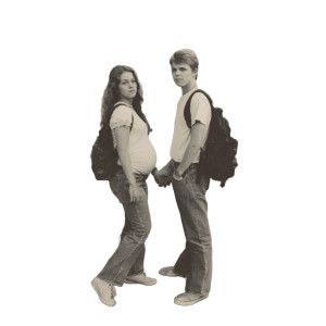 Young Pregnant Couple Vinyl Car Decal Sticker – Waterproof & UV-Resistant 8"