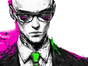 Glitch Art Portrait V4 Vinyl Car Decal Sticker – Waterproof & UV-Resistant 8"