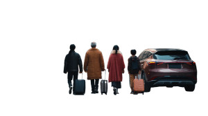 Asian Family Outing Vinyl Car Decal Sticker – Waterproof & UV-Resistant 8"