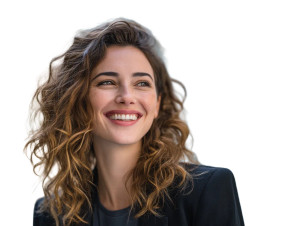 Smiling Businesswoman V4 Vinyl Car Decal Sticker – Waterproof & UV-Resistant 8"