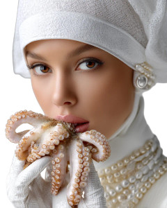 Woman With Octopus V2 Vinyl Car Decal Sticker – Waterproof & UV-Resistant 8"