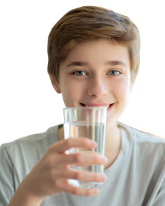 Smiling Teen With Glass Vinyl Car Decal Sticker – Waterproof & UV-Resistant 8"