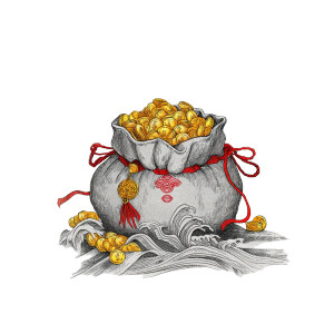 Ancient Coin Bag Vinyl Car Decal Sticker – Waterproof & UV-Resistant 8"