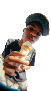 Teenage Boy Eating Icecream Vinyl Car Decal Sticker – Waterproof & UV-Resistant 8"