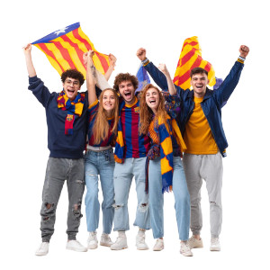 Barcelona Fans Cheering Vinyl Car Decal Sticker – Waterproof & UV-Resistant 8"