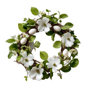 Easter Flower Wreath Vinyl Car Decal Sticker – Waterproof & UV-Resistant 8"