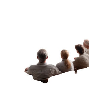 Family Watching Tv V4 Vinyl Car Decal Sticker – Waterproof & UV-Resistant 8"