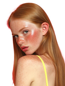 Freckled Girl Pose Vinyl Car Decal Sticker – Waterproof & UV-Resistant 8"