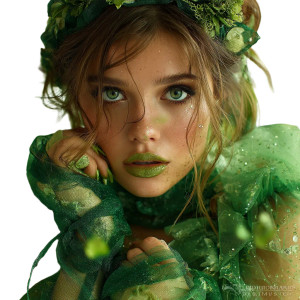 Green Fantasy Muse Vinyl Car Decal Sticker – Waterproof & UV-Resistant 8"