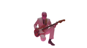 Pink Masked Musician Vinyl Car Decal Sticker – Waterproof & UV-Resistant 8"