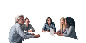 Business Colleagues Meeting Vinyl Car Decal Sticker – Waterproof & UV-Resistant 8"