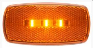 Optronics MCL32 Series LED Clearance Light | 4x2 Inch Oblong | Amber Lens, White Housing | With Reflex Lens Optronics MCL32 Series LED Clearance Light | 4x2 Inch Oblong | Amber Lens, White Housing | With Reflex Lens