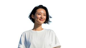 Cheerful Japanese Woman V2 Vinyl Car Decal Sticker – Waterproof & UV-Resistant 8"