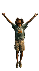 Happy Beachgoer Vinyl Car Decal Sticker – Waterproof & UV-Resistant 8"