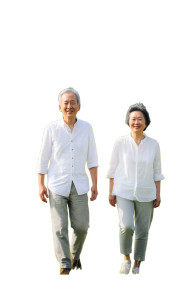 Elderly Couple Strolling V2 Vinyl Car Decal Sticker – Waterproof & UV-Resistant 8"