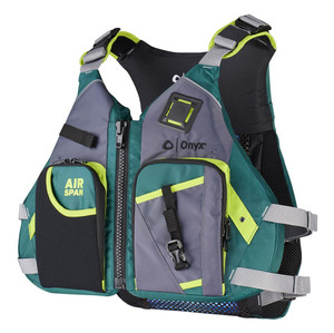 Onyx Outdoors Air Span Angler PFD | U S Coast Guard & Transport Canada Approved | Green Foam Life Vest for Kayak Fishing