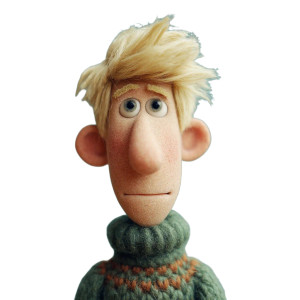 Claymation Male Character Vinyl Car Decal Sticker – Waterproof & UV-Resistant 8"