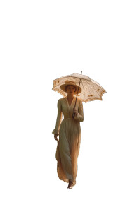 Edwardian Lady Walking Vinyl Car Decal Sticker – Waterproof & UV-Resistant 8"